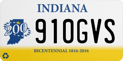 IN license plate 910GVS