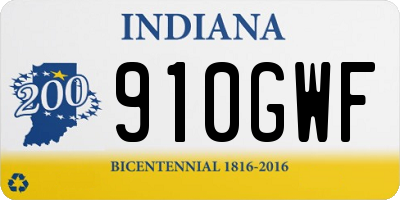 IN license plate 910GWF