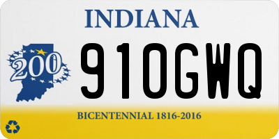IN license plate 910GWQ