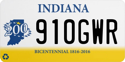 IN license plate 910GWR