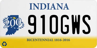 IN license plate 910GWS