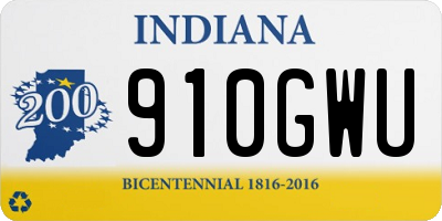 IN license plate 910GWU