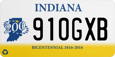 IN license plate 910GXB