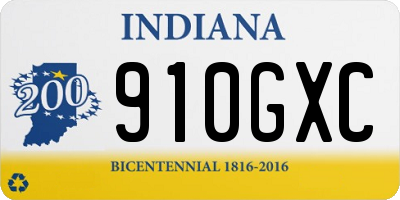 IN license plate 910GXC