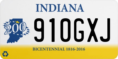 IN license plate 910GXJ