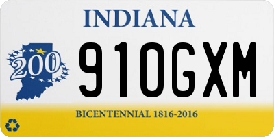 IN license plate 910GXM