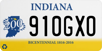 IN license plate 910GXO