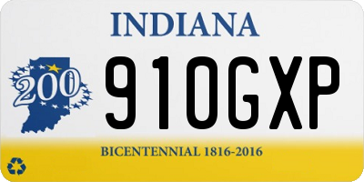 IN license plate 910GXP