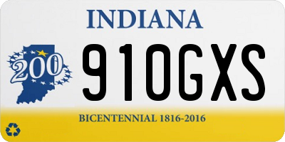 IN license plate 910GXS