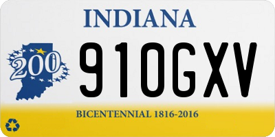 IN license plate 910GXV