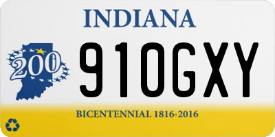 IN license plate 910GXY