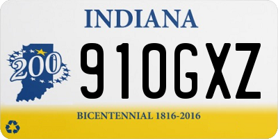 IN license plate 910GXZ