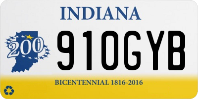 IN license plate 910GYB