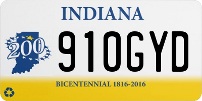 IN license plate 910GYD
