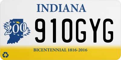 IN license plate 910GYG