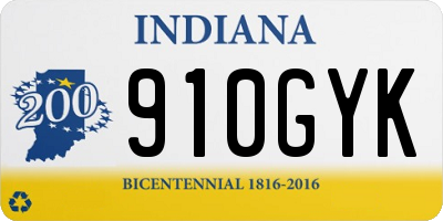IN license plate 910GYK