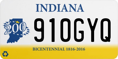 IN license plate 910GYQ