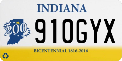 IN license plate 910GYX