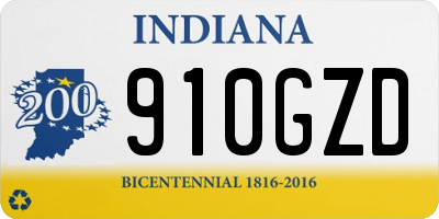 IN license plate 910GZD