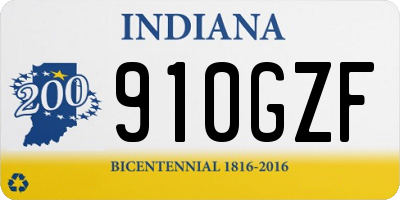 IN license plate 910GZF