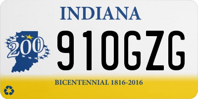 IN license plate 910GZG