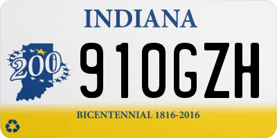 IN license plate 910GZH