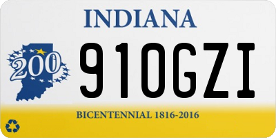 IN license plate 910GZI