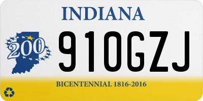 IN license plate 910GZJ