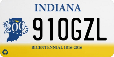 IN license plate 910GZL