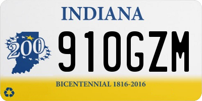 IN license plate 910GZM