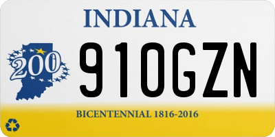 IN license plate 910GZN