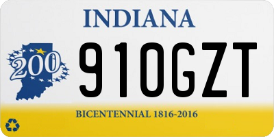 IN license plate 910GZT