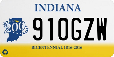 IN license plate 910GZW