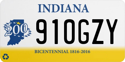 IN license plate 910GZY