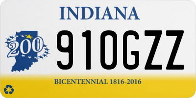 IN license plate 910GZZ