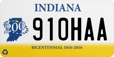 IN license plate 910HAA