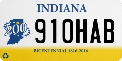 IN license plate 910HAB