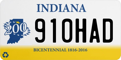 IN license plate 910HAD