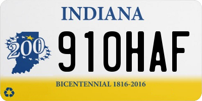 IN license plate 910HAF