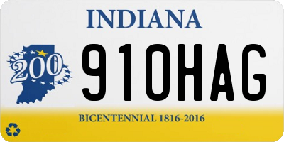 IN license plate 910HAG