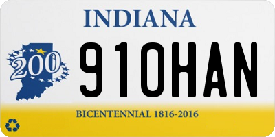 IN license plate 910HAN