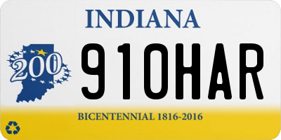 IN license plate 910HAR