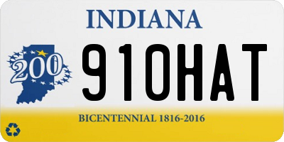IN license plate 910HAT