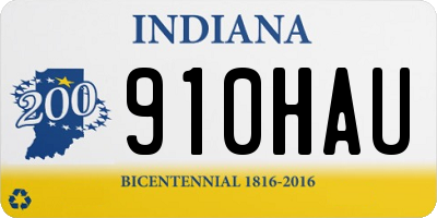 IN license plate 910HAU