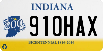 IN license plate 910HAX