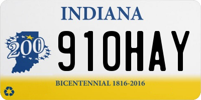 IN license plate 910HAY
