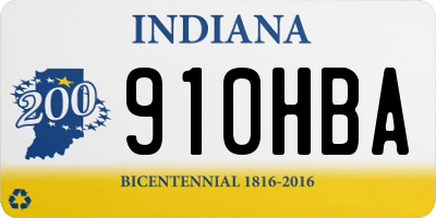 IN license plate 910HBA