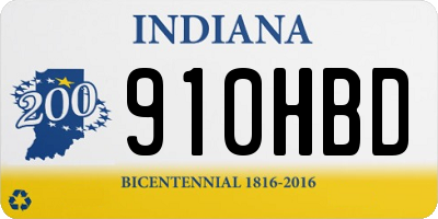 IN license plate 910HBD