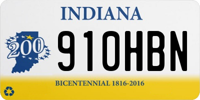 IN license plate 910HBN