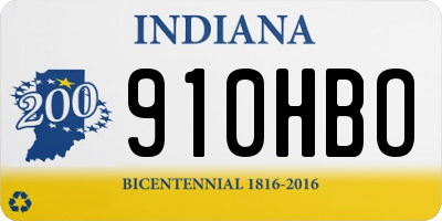 IN license plate 910HBO